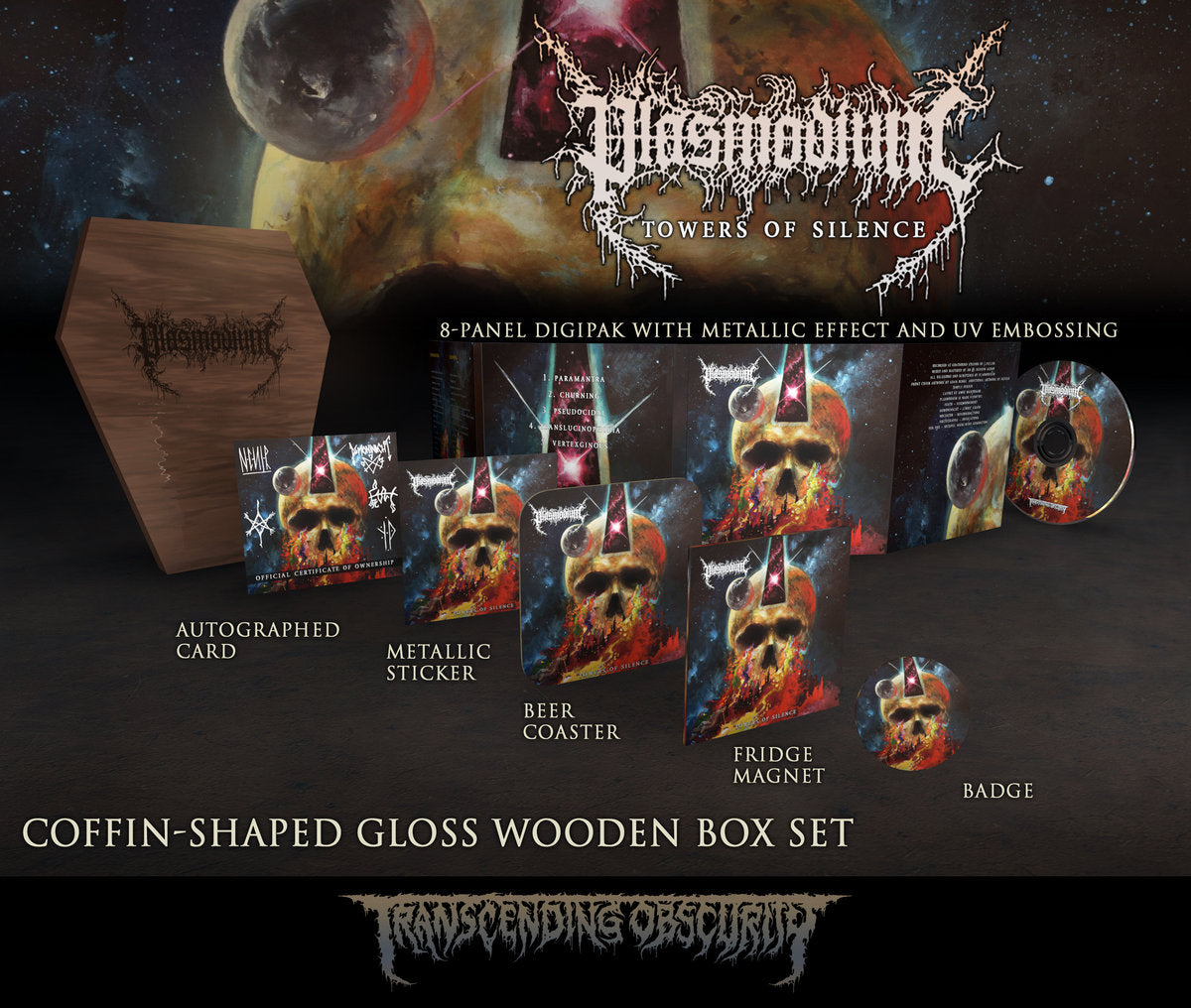 Plasmodium (Australia) "Towers Of Silence - Coffin-shaped Light Brown Wooden Box Set" Limited Editio