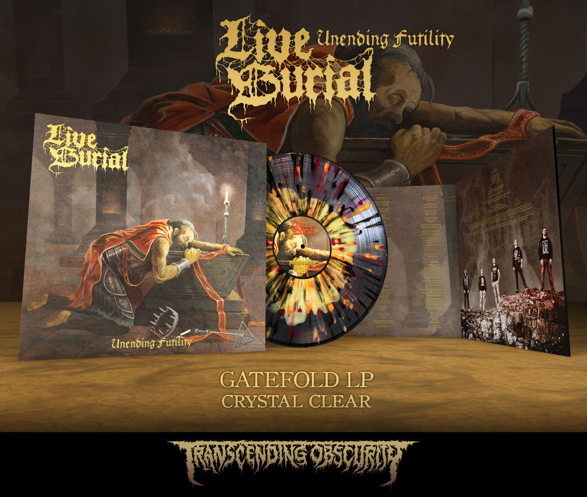 Live Burial "Unending Futility Crystal Clear LP" Limited Edition 12"