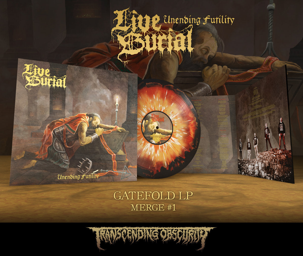 Live Burial "Unending Futility Merge #1 LP" Limited Edition 12"