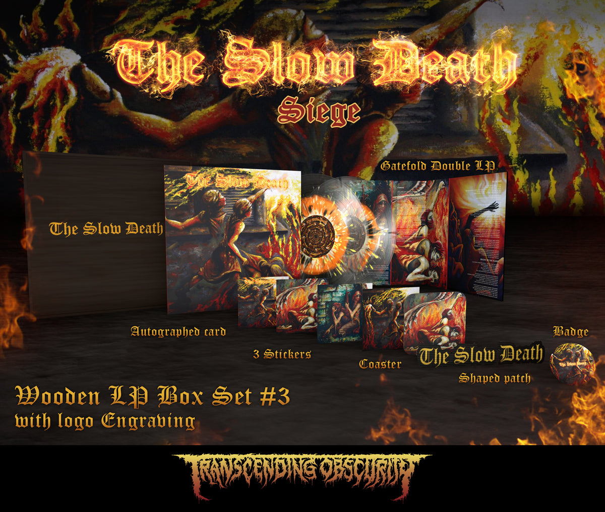 The Slow Death "Siege Wooden LP Box" Limited Edition 2x12"