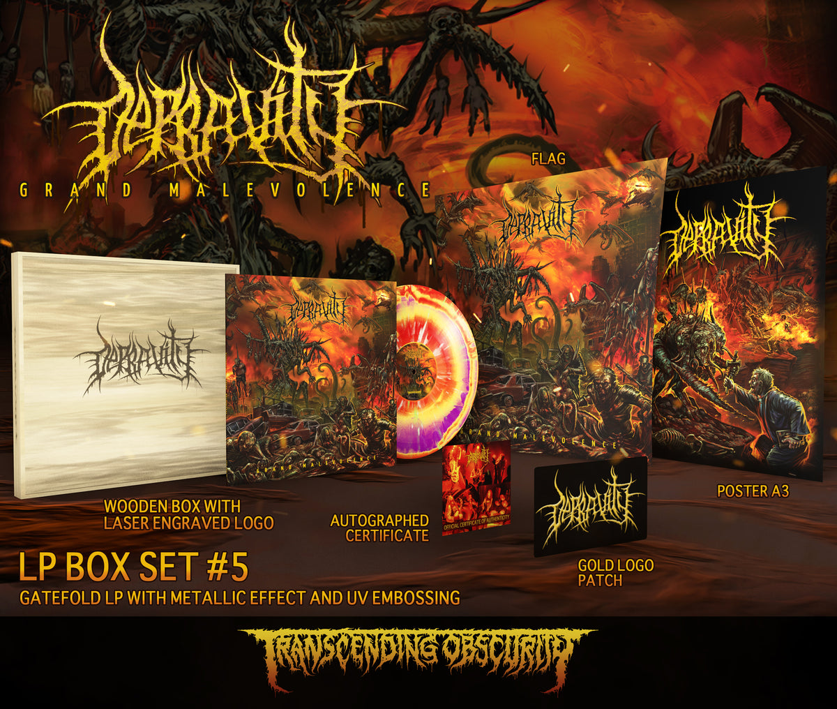 Depravity (Australia) "Grand Malevolence Variant #5 Wooden LP Box Set" Limited Edition Boxset