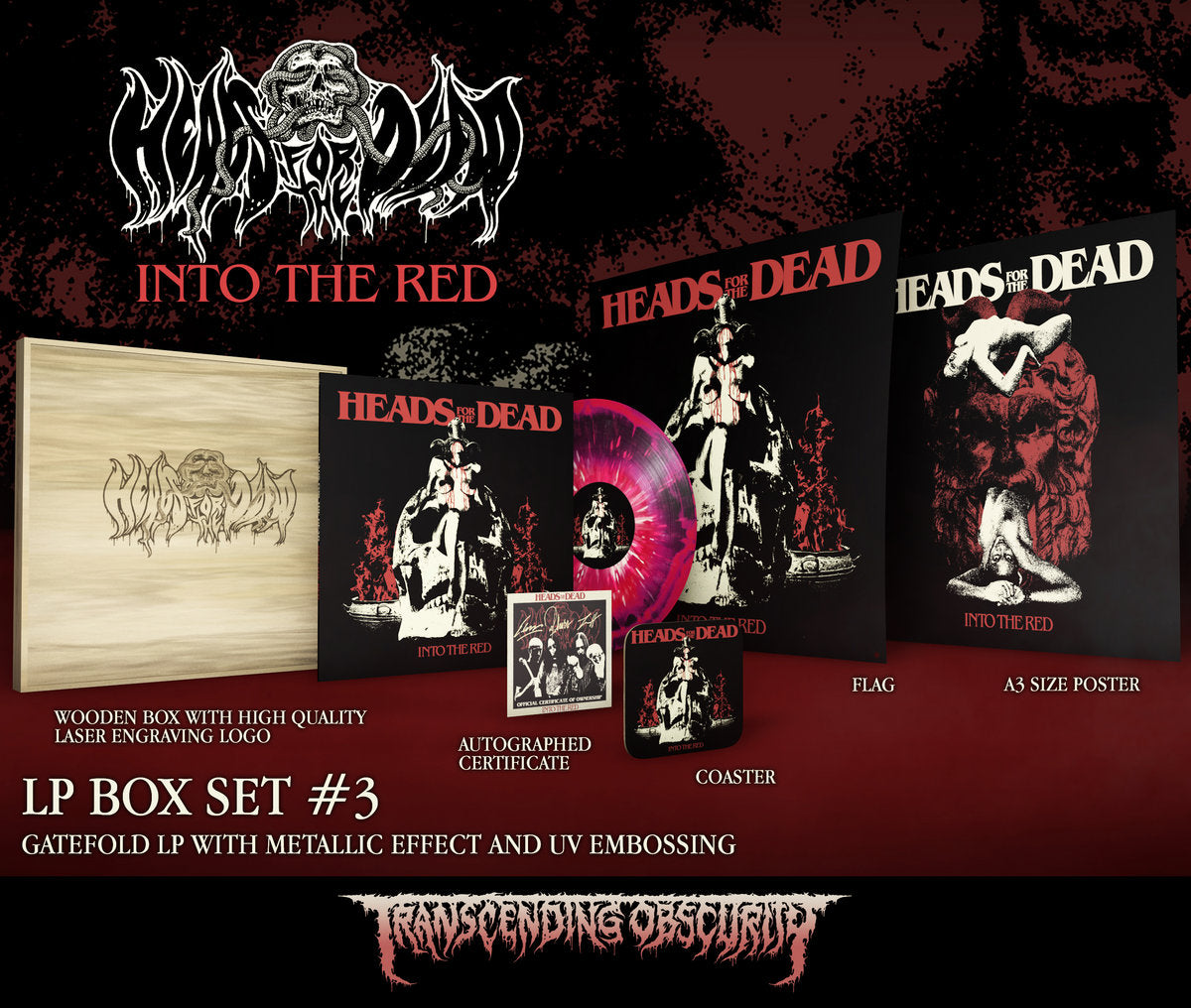 Heads For The Dead "Into The Red Wooden LP Box" Limited Edition 12"